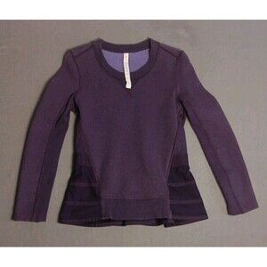 Lululemon 4 Ruffled Up Pullover Heathered Deep Zinfandel Purple EUC! Rare!